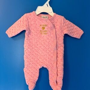 Rene Rofe Baby Pink Quilted Footie